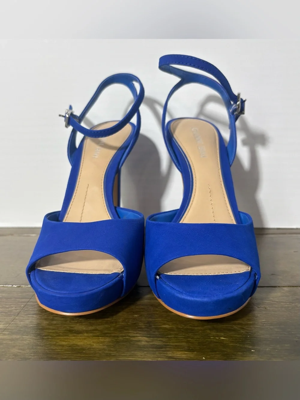 NEW Gianni Bini Electric Blue Open-toe Ankle Strap Heels Size 7